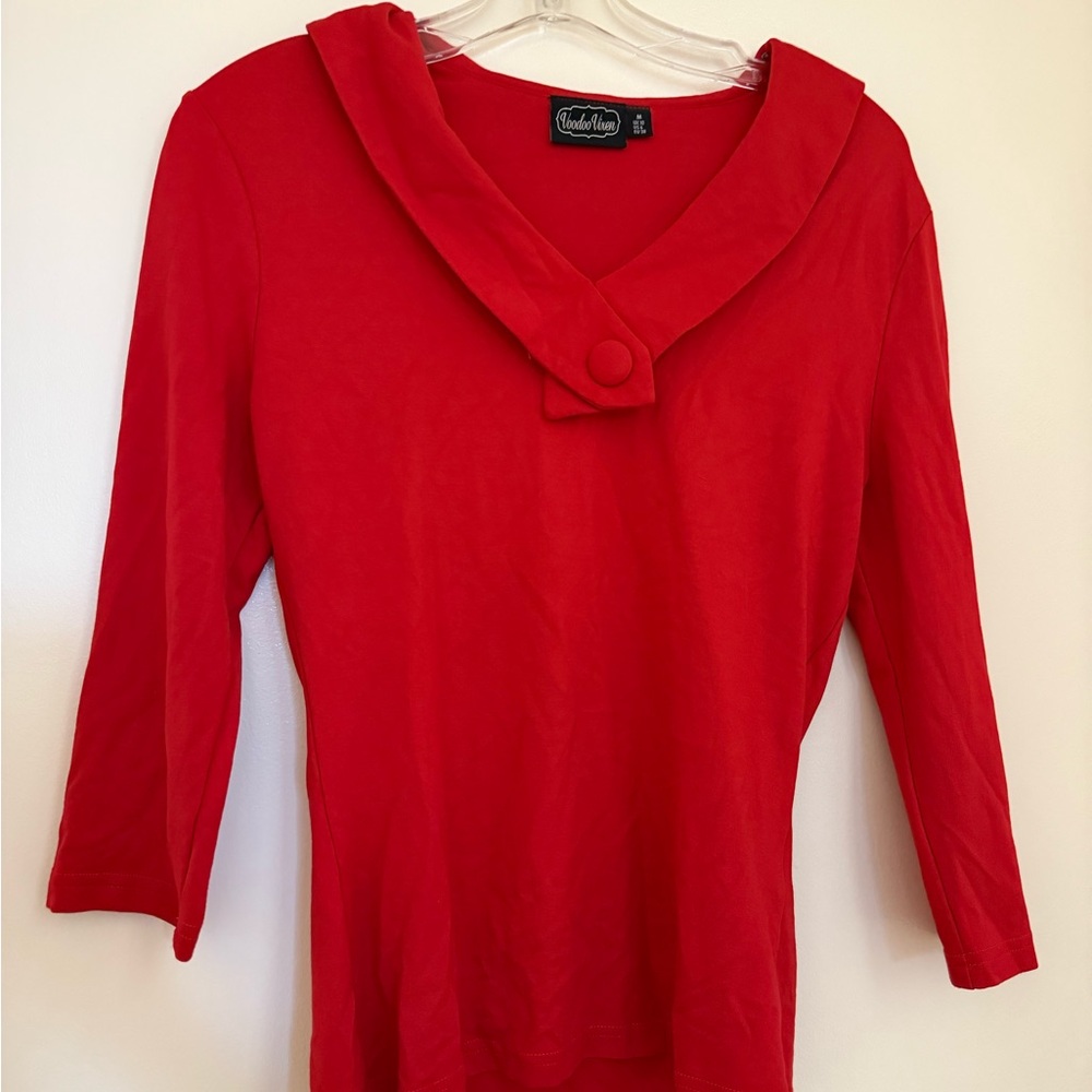 Voodoo Vixen Vibrant Red Blouse
